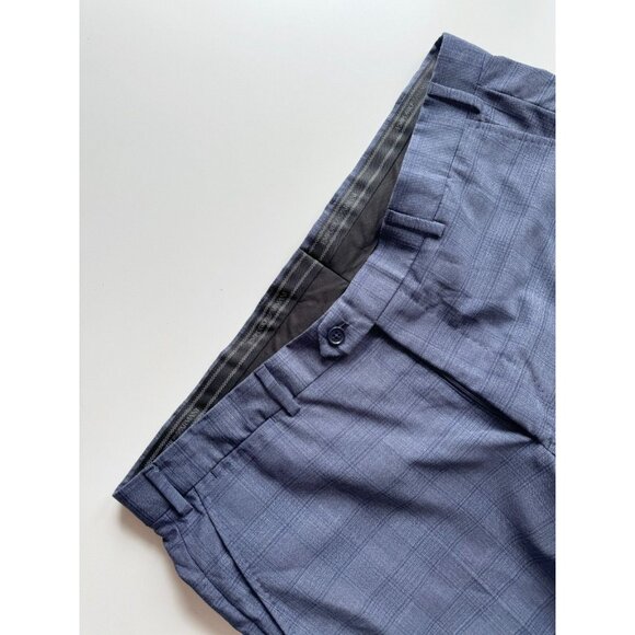 EMPORIO ARMANI Dark Blue Check 100% Wool Trousers Dress Pants, Size 54 - Picture 7 of 13